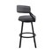 Armen Living Dione 30" Bar Height Swivel Gray Faux Leather and Black Metal Bar Stool 840254335059 - alternate 10